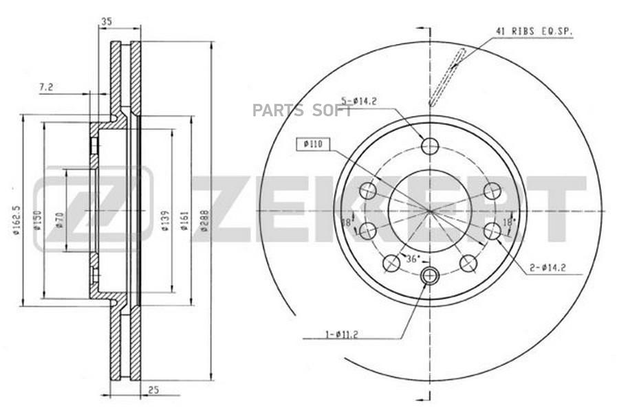 

Тормозной диск ZEKKERT BS5099