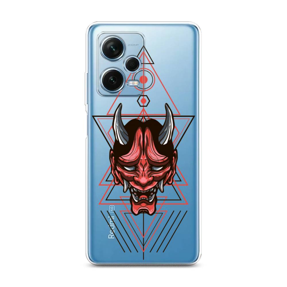 

Чехол на Xiaomi Redmi Note 12 Pro Plus "Hanya Oni mask", Серый;красный;черный, 317150-4
