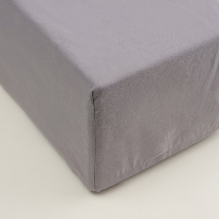 

Простыня на резинке SL Home Cotton 140*200+30 см, цв.серый, 100% жатый хлопок