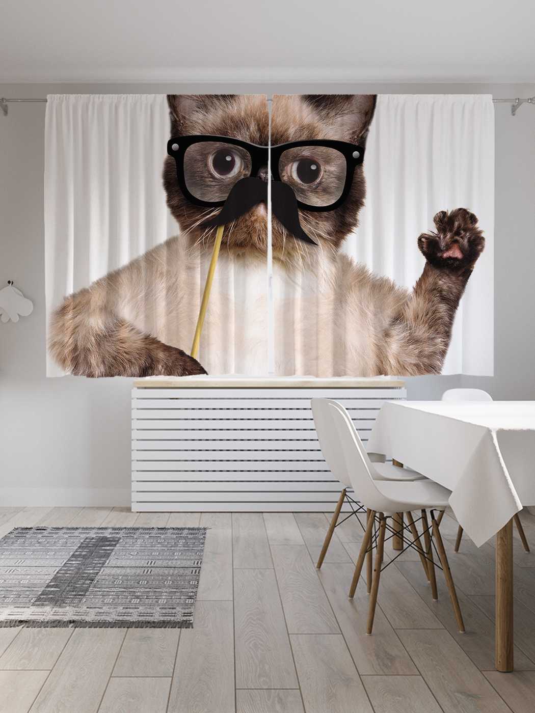 

Шторы JoyArty c фотопечатью "Кот юморист" из сатена, 290х180 см, Кот юморист