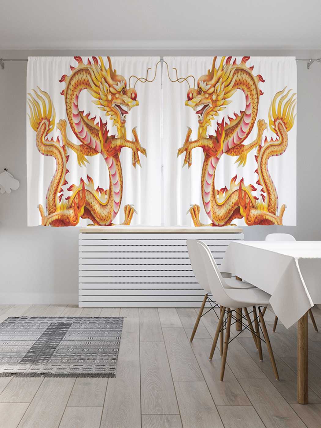 

Шторы JoyArty c фотопечатью "Китайские драконы" из сатена, 290х180 см, Китайские драконы