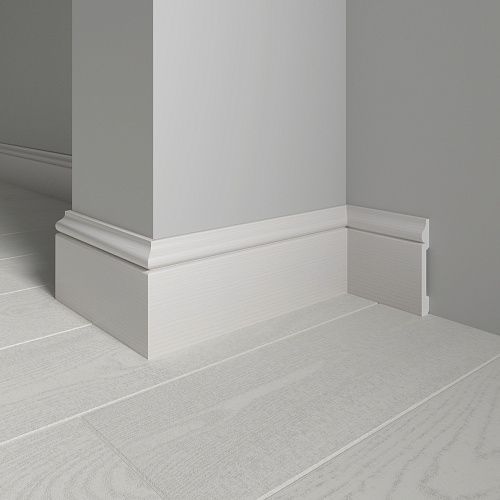 

Плинтус напольный Decor-Dizayn 005-75 Капучино, размер 79х13x2400мм, Белый, декорированный 005