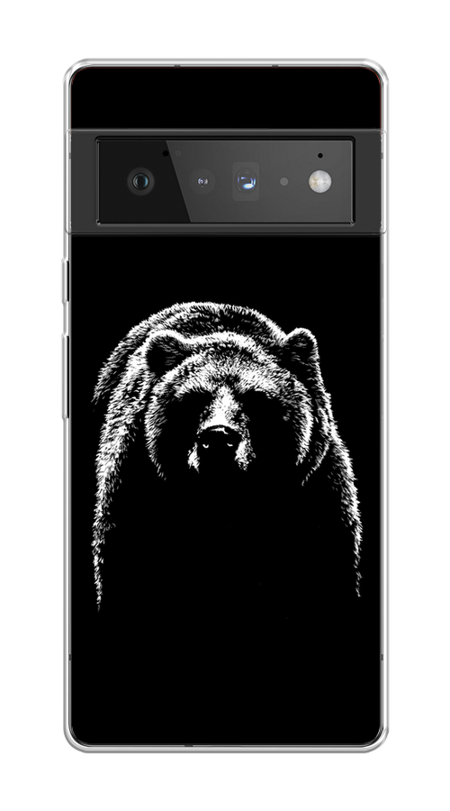 

Чехол на Google Pixel 6 Pro "Медведь в ночи", Белый;черный, 270950-1