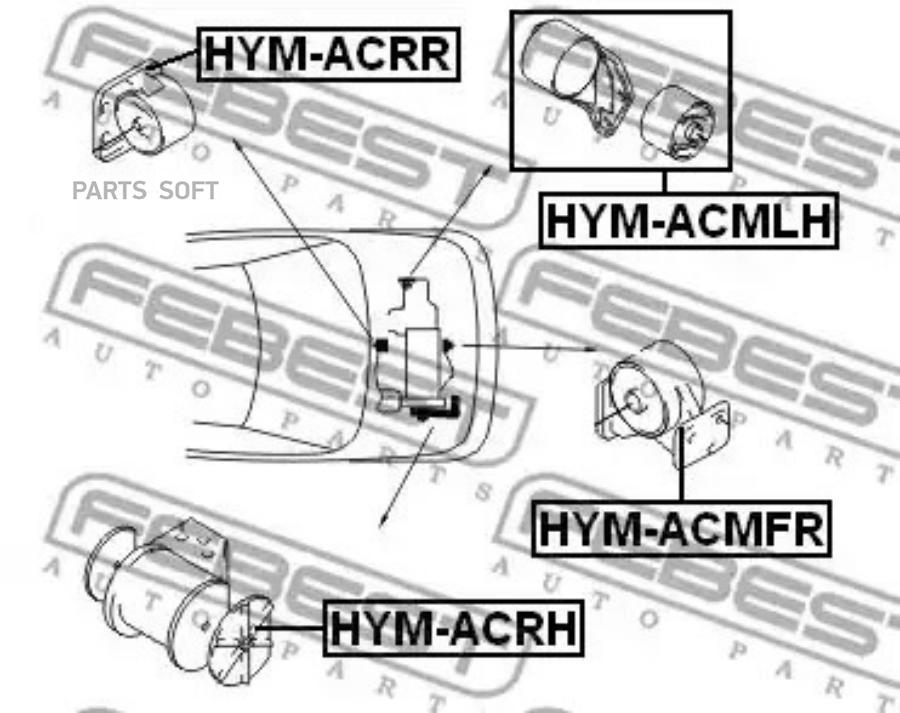 

Опора двигателя FEBEST HYMACRR
