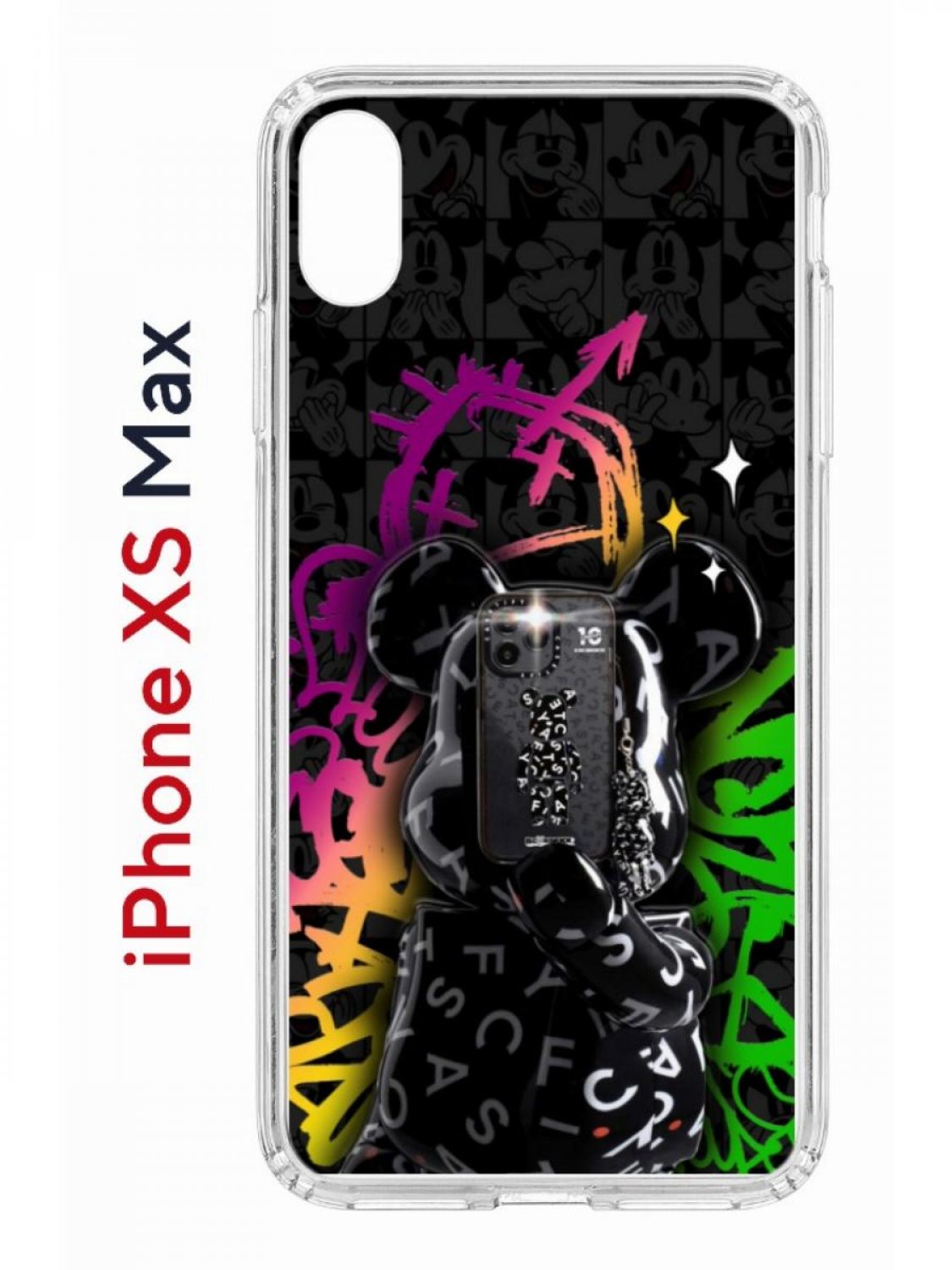 Чехол на iPhone XS Max с принтом Kruche Print Микки Маус, бампер с защитой камеры
