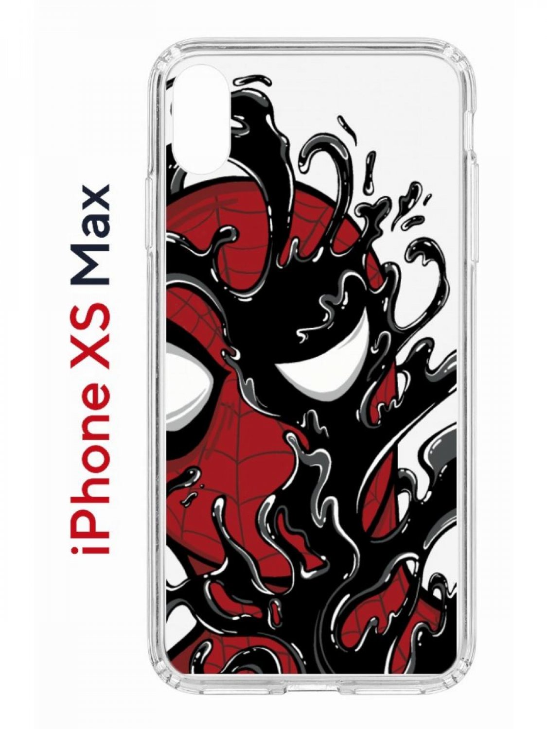 Чехол на iPhone XS Max с принтом Kruche Print Spider-Man-Venom, бампер с защитой камеры