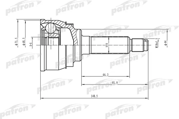 

ШРУС наружный 19x44x23 DAEWOO TICO (KLY3) 95-00 PATRON PCV1557