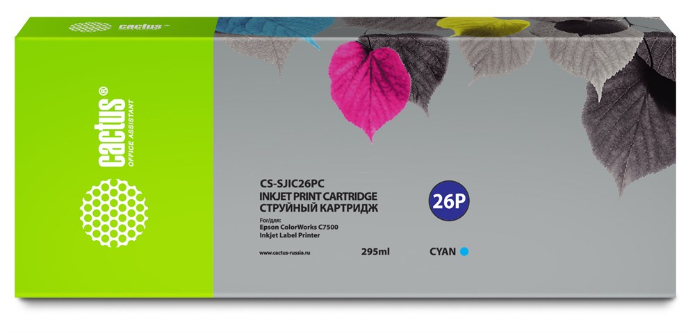 Картридж для струйного принтера CACTUS (CS-SJIC26PC) голубой, совместимый