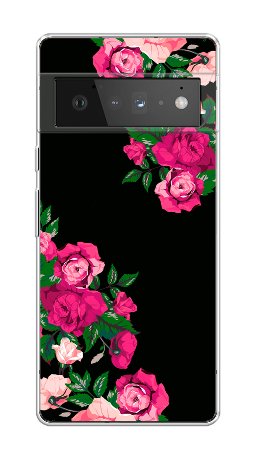 

Чехол на Google Pixel 6 Pro "Розы фуксия", Черный;розовый;зеленый, 270950-1