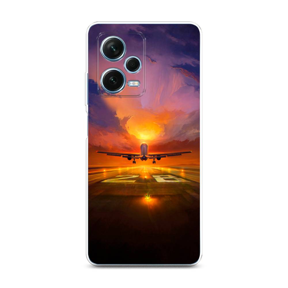 

Чехол на Xiaomi Redmi Note 12 Pro Plus "Самолет на посадке", Оранжевый;синий, 317150-1