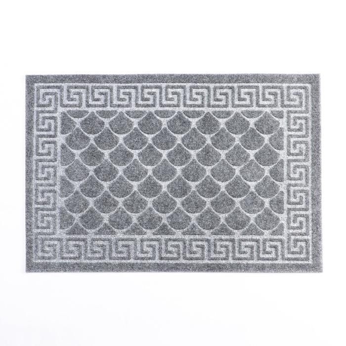 Коврик придверный Еврокомфорт Чешуйки 06х09м серый