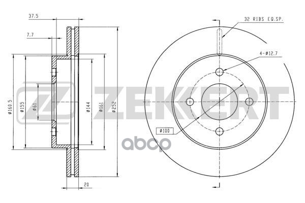 

Тормозной диск ZEKKERT BS5672