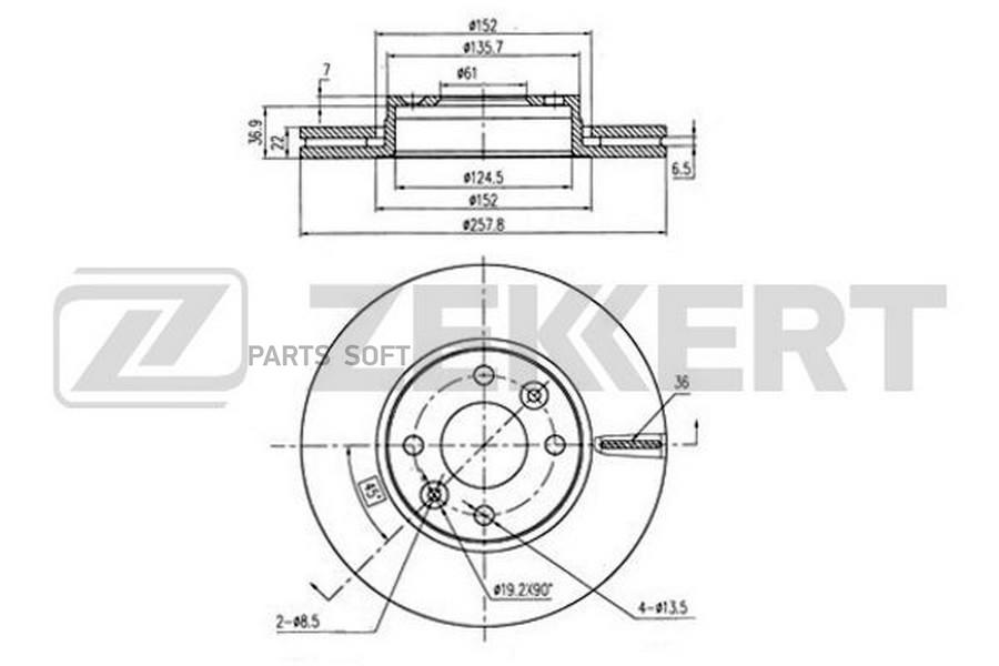 

Тормозной диск ZEKKERT BS6115