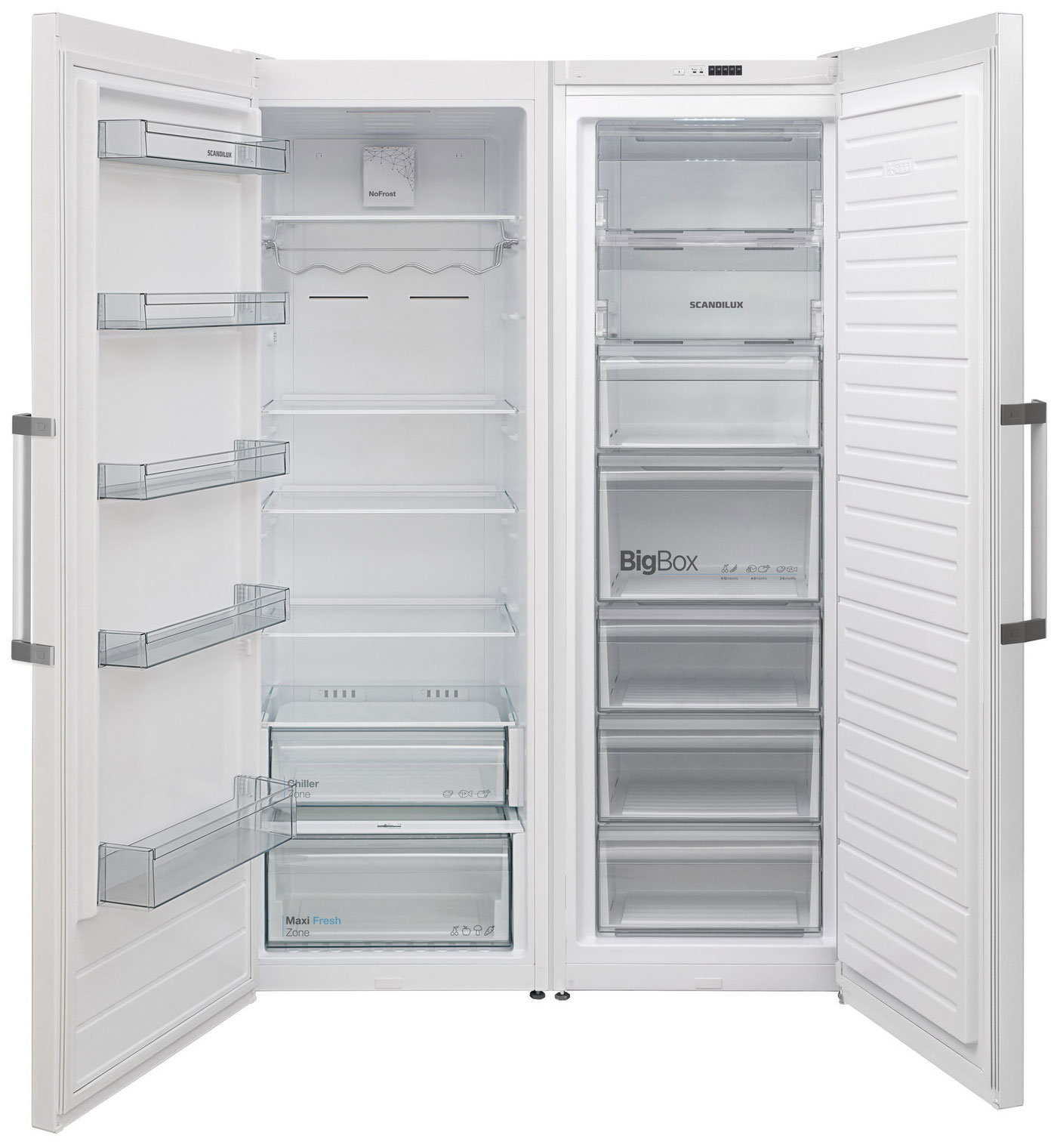 Холодильник Scandilux SBS711Y02 W серебристый
