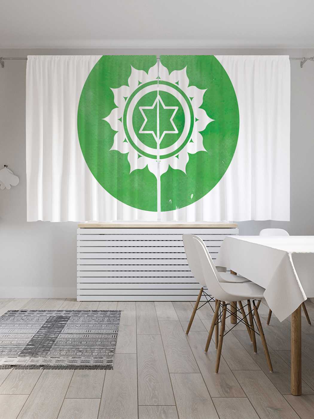 

Шторы JoyArty c фотопечатью "Чакра анахата" из сатена, 290х180 см, Чакра анахата