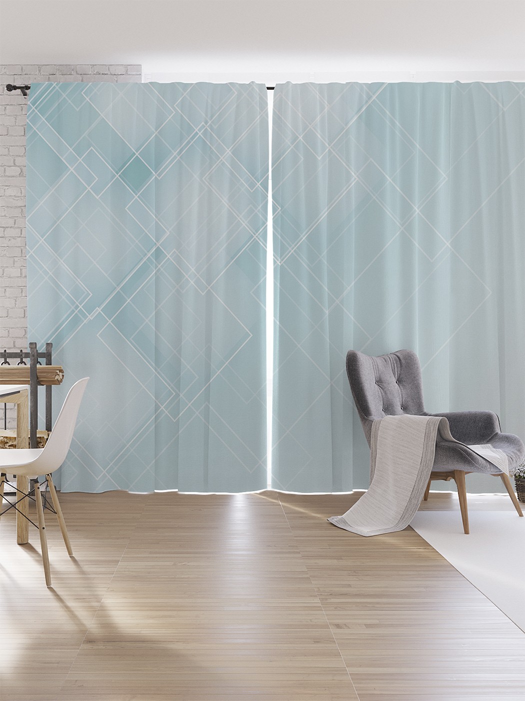 

Шторы под лён JoyArty "Блики деграде", серия Oxford DeLux, 340х265 см, Блики деграде