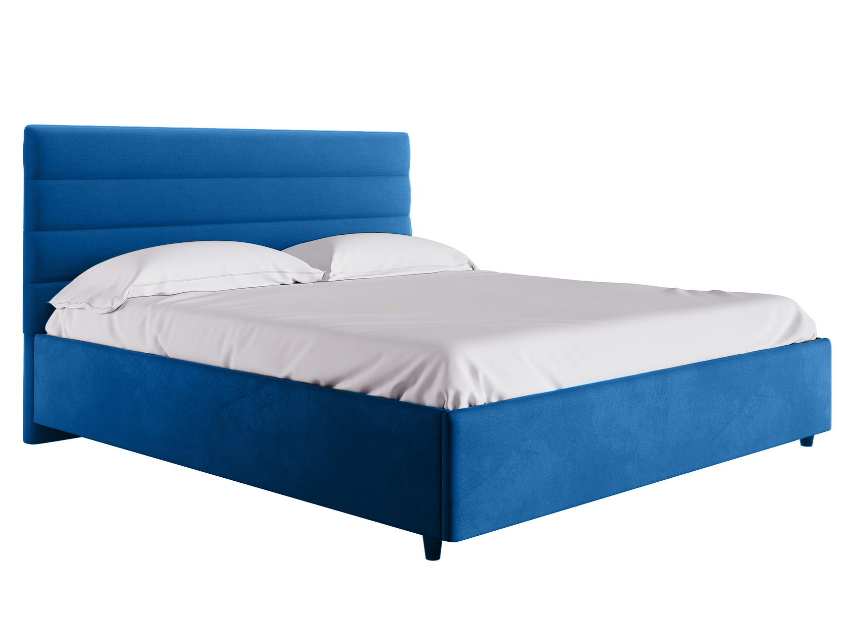 фото Двуспальная кровать с подъемным механизмом франческа пм синий, велюр, 1400х2000 мм первый мебельный