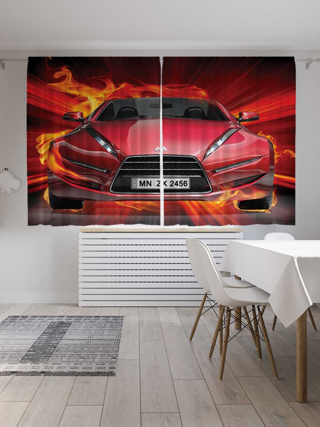 

Шторы JoyArty c фотопечатью "Спортивная машина в огне" из сатена, 290х180 см, Спортивная машина в огне