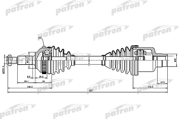 

Приводной вал PATRON PDS1258