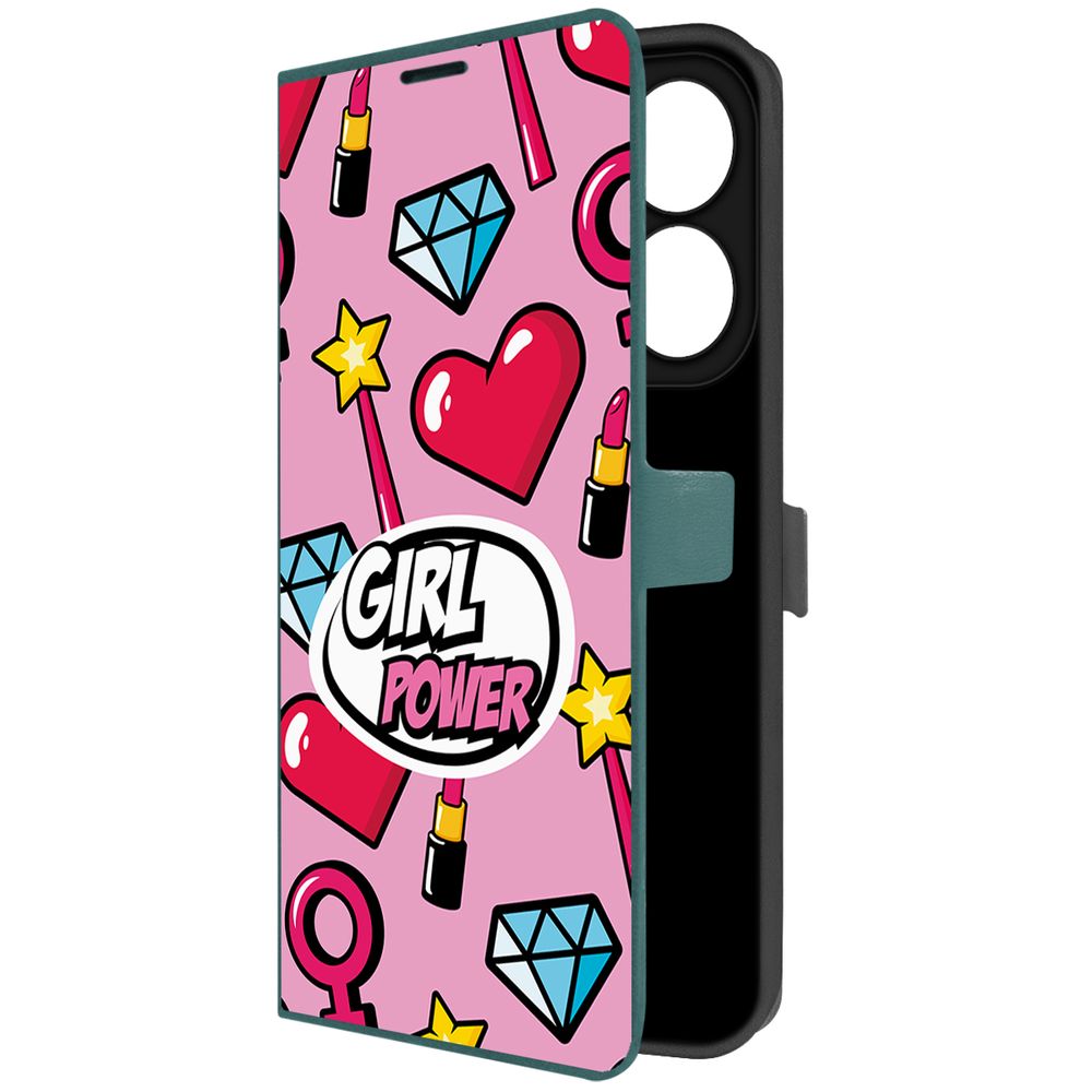

Чехол-книжка Krutoff Eco Book для INFINIX Hot 40i Girl Power (зелёный опал), Зеленый