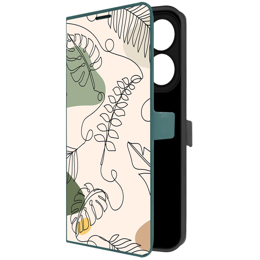 

Чехол-книжка Krutoff Eco Book для INFINIX Hot 40i Линия весны (зелёный опал), Зеленый