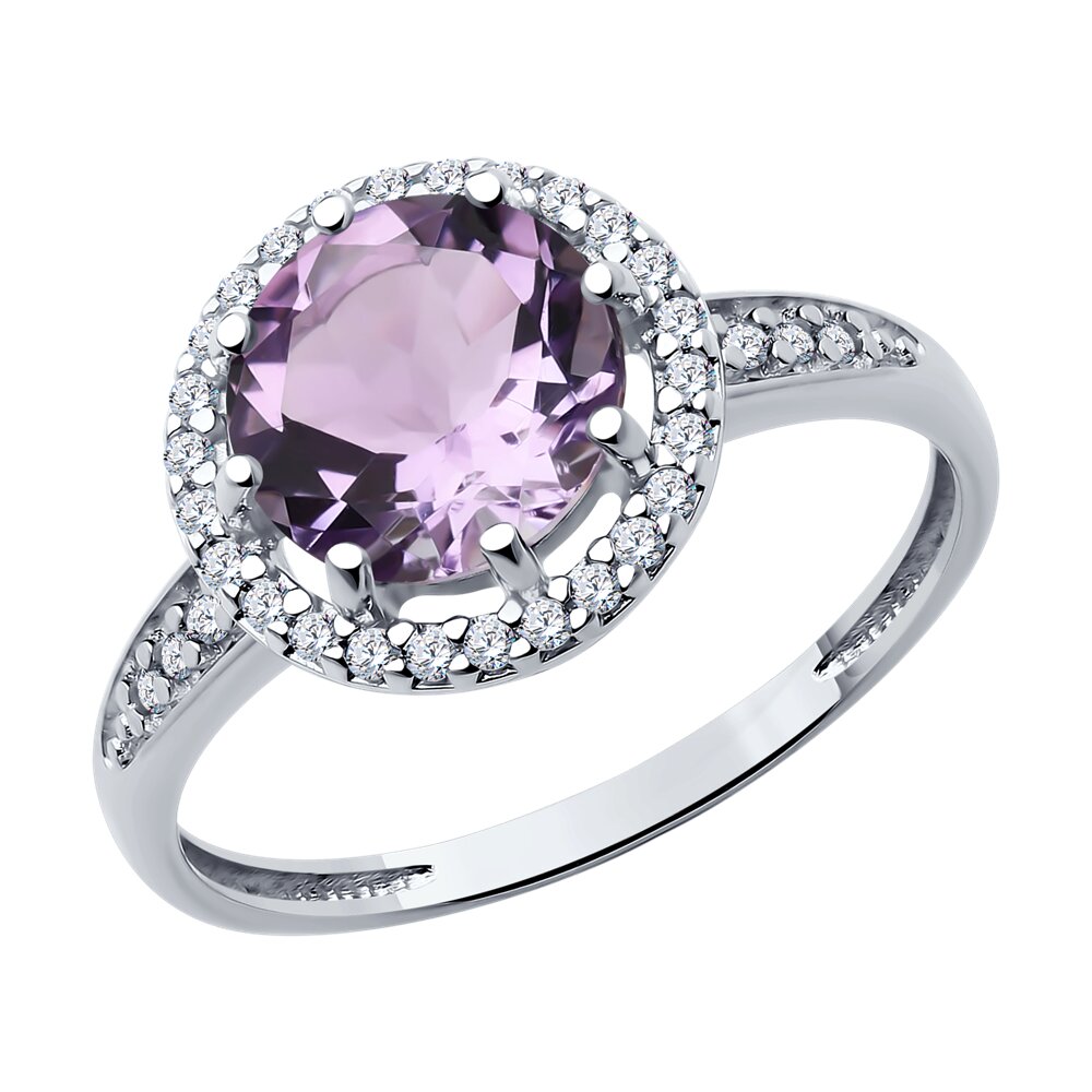 

Кольцо из серебра р. 18 Diamant 94-310-02052-3, фианит\аметист, 94-310-02052-3