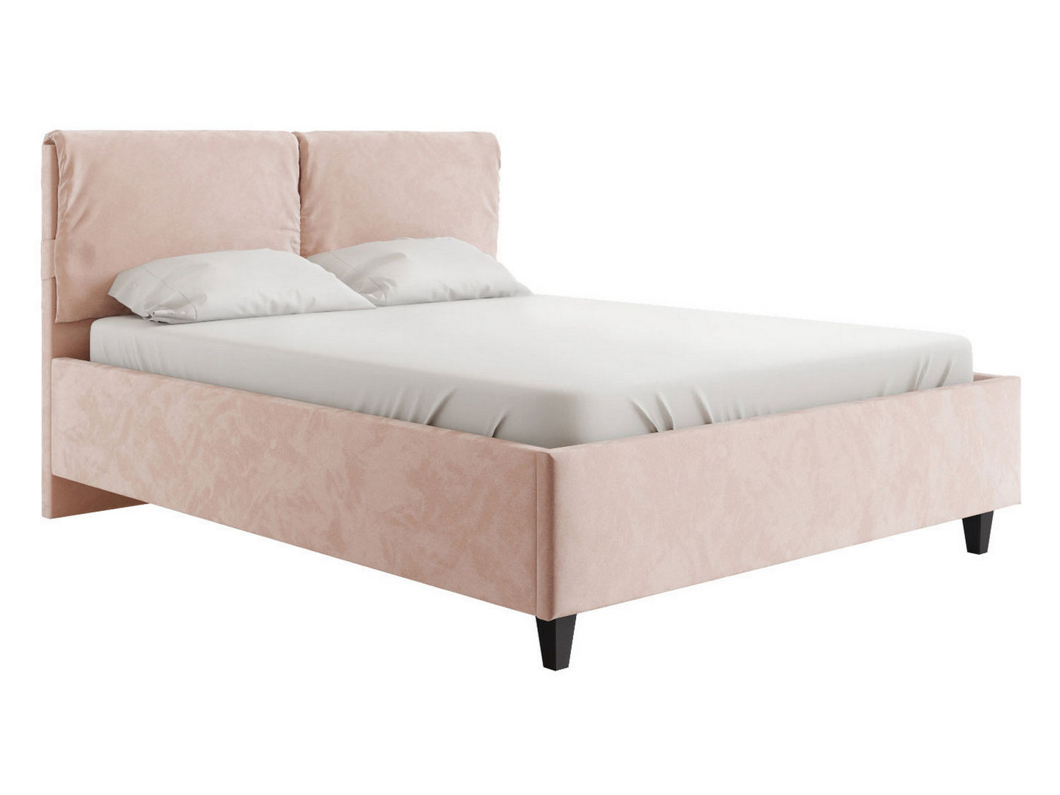 фото Двуспальная кровать лаура розовый, микровелюр, 160х200 см первый мебельный