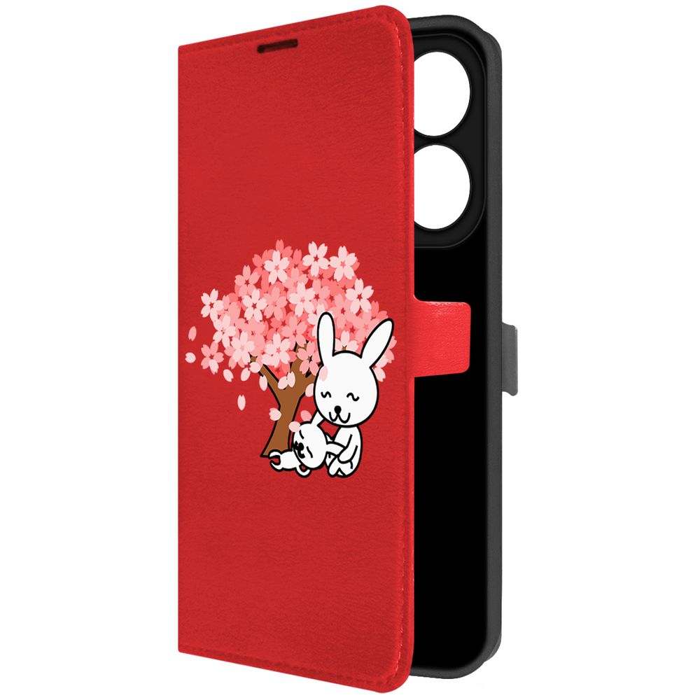 

Чехол-книжка Krutoff Eco Book для INFINIX Hot 40i Кролики (красный)