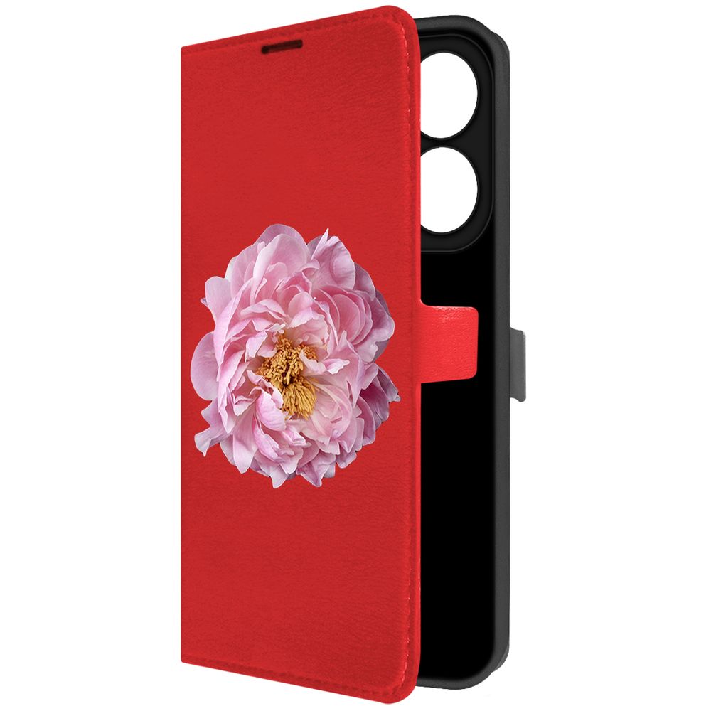 

Чехол-книжка Krutoff Eco Book для INFINIX Hot 40i Розовый пион (красный)