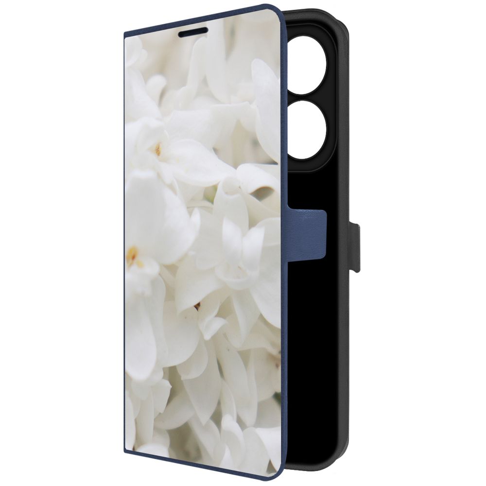 

Чехол-книжка Krutoff Eco Book для INFINIX Hot 40i Белые лилии (синий)