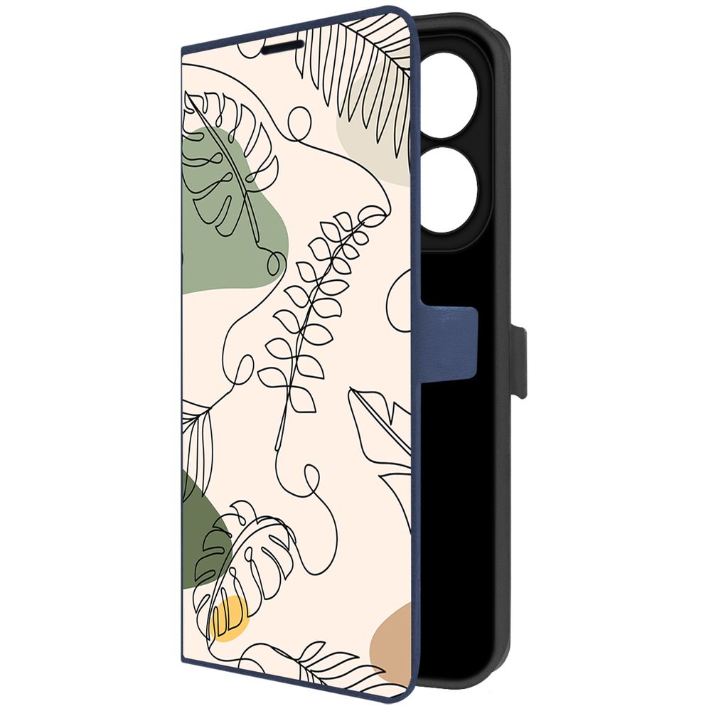 

Чехол-книжка Krutoff Eco Book для INFINIX Hot 40i Линия весны (синий)
