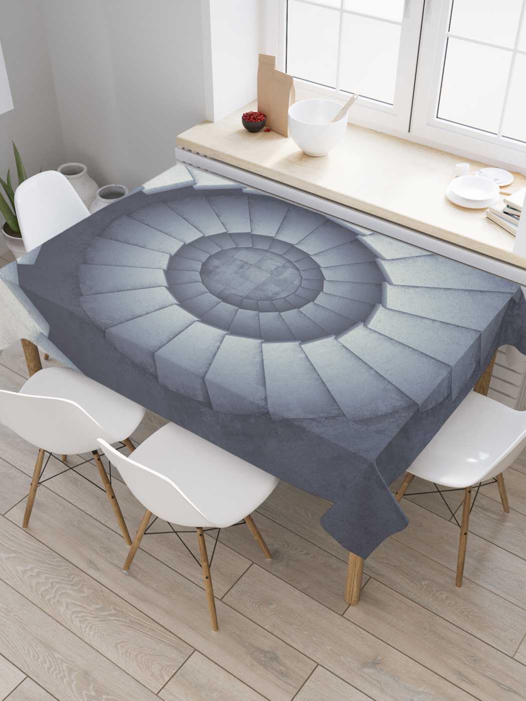 

Скатерть прямоугольная JoyArty "Бесконечная лестница" из оксфорда, 180x145 см, Зеленый, Бесконечная лестница