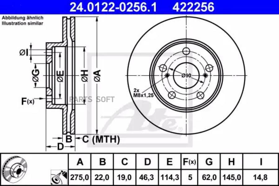 

Тормозной диск ATE передний 275x22 мм 5 отверстий 24-0122-0256-1