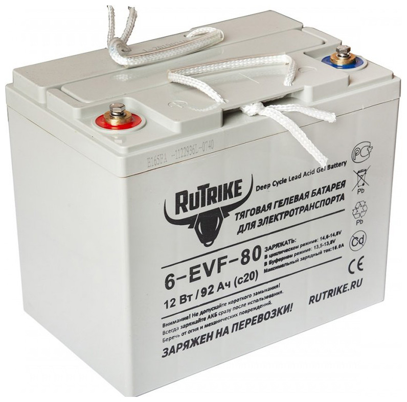Тяговый гелевый аккумулятор Rutrike 6-EVF-80 (12V80A/H C3)