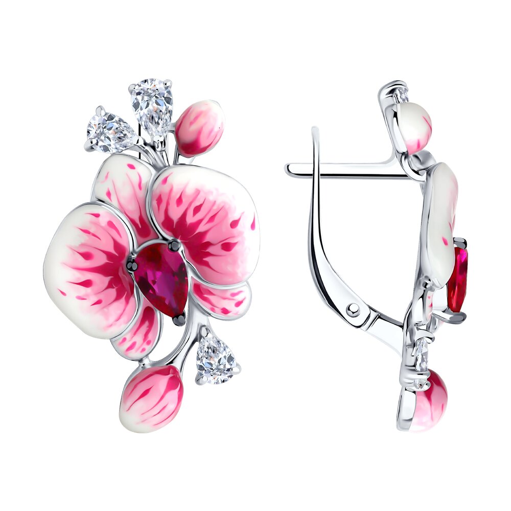 

Серьги из серебра SOKOLOV 94026513, корунд/фианит/эмаль, 94026513