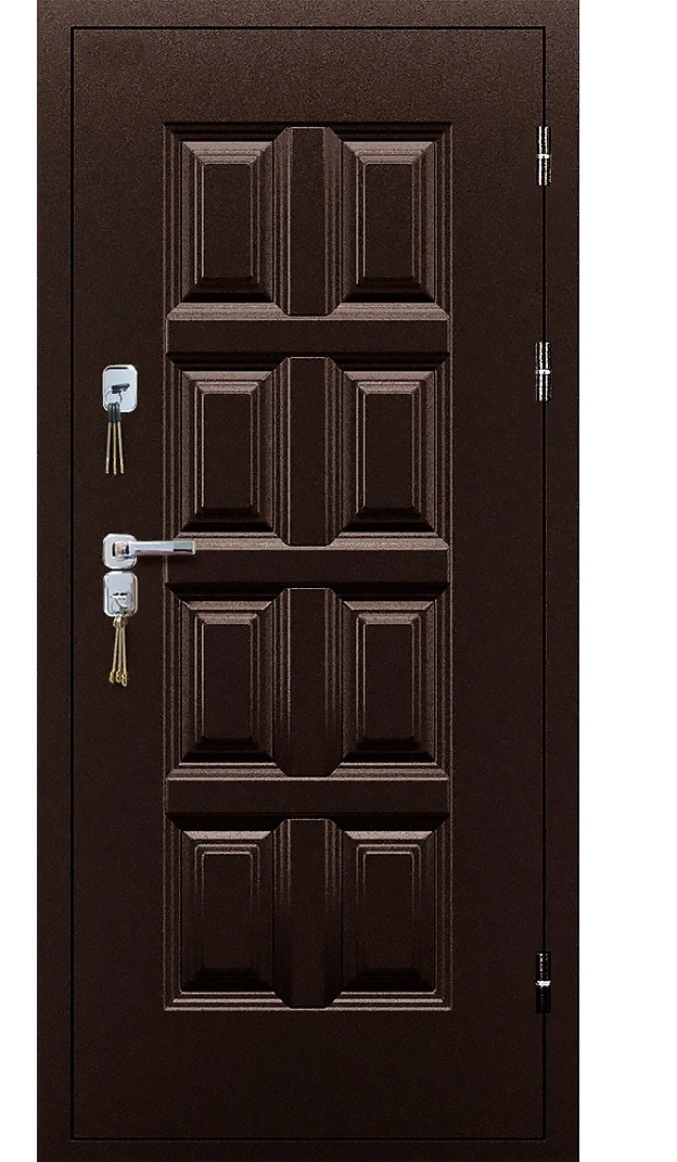 

Дверь входная металлическая правая ПРОМЕТ Винтер 980х2066 мм дуб беленый/антик медь с терм