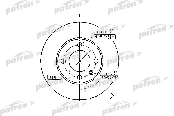 

Тормозной диск PATRON 1 шт. PBD1516