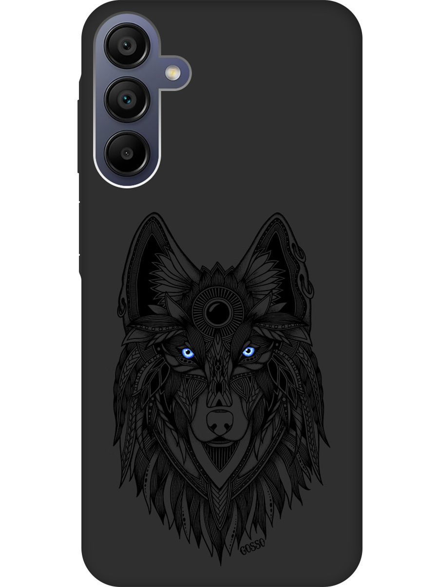 

Силиконовый чехол на Samsung Galaxy A15 с рисунком "Grand Wolf" Soft Touch черный, Черный;голубой, 20012139