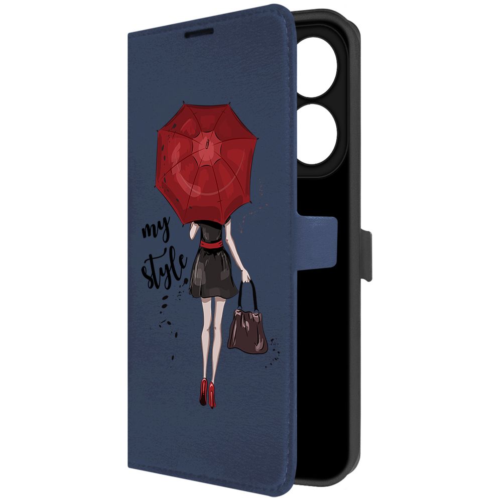 Чехол-книжка Krutoff Eco Book для INFINIX Hot 40i Мой стиль (синий)