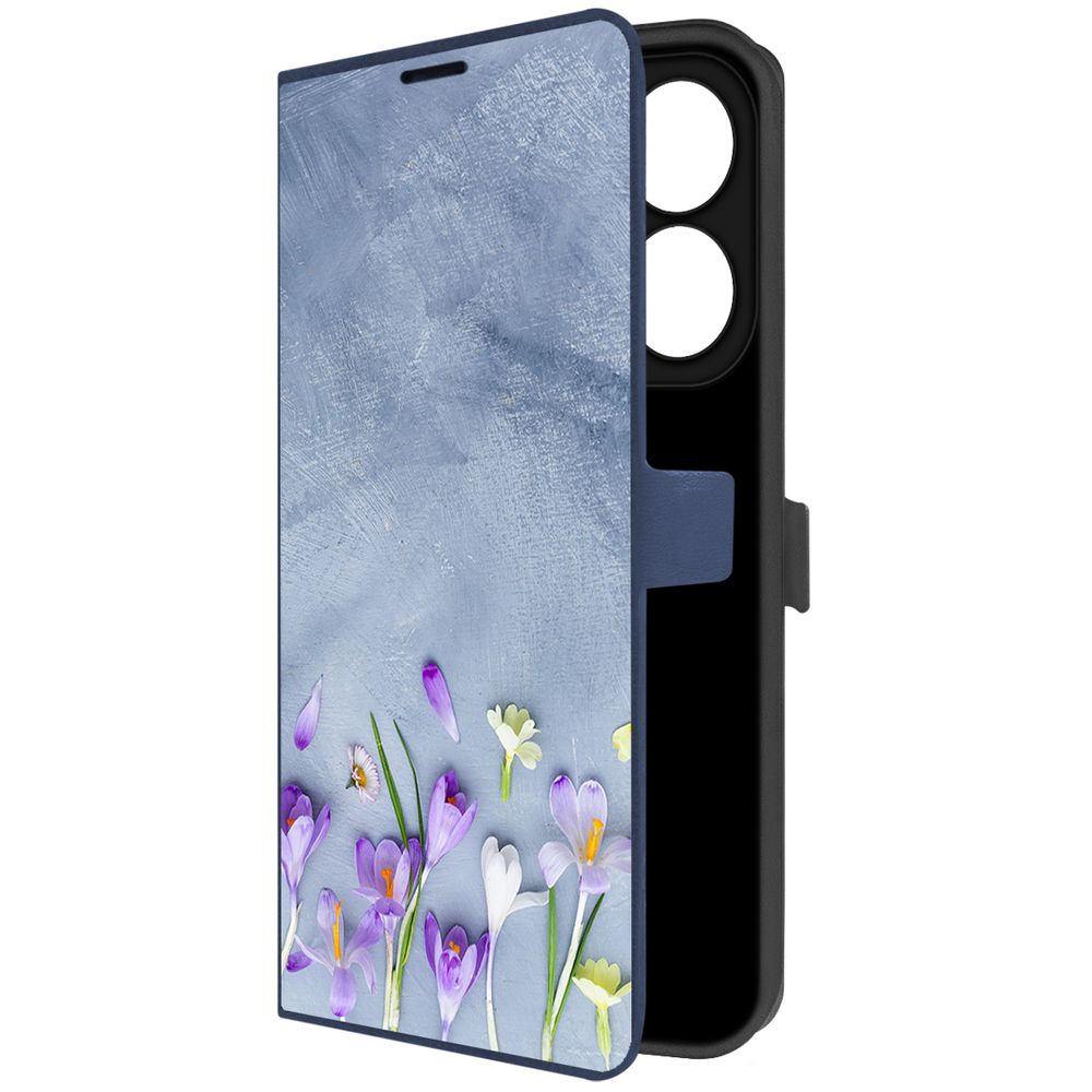 

Чехол-книжка Krutoff Eco Book для INFINIX Hot 40i Цветочное настроение (синий)