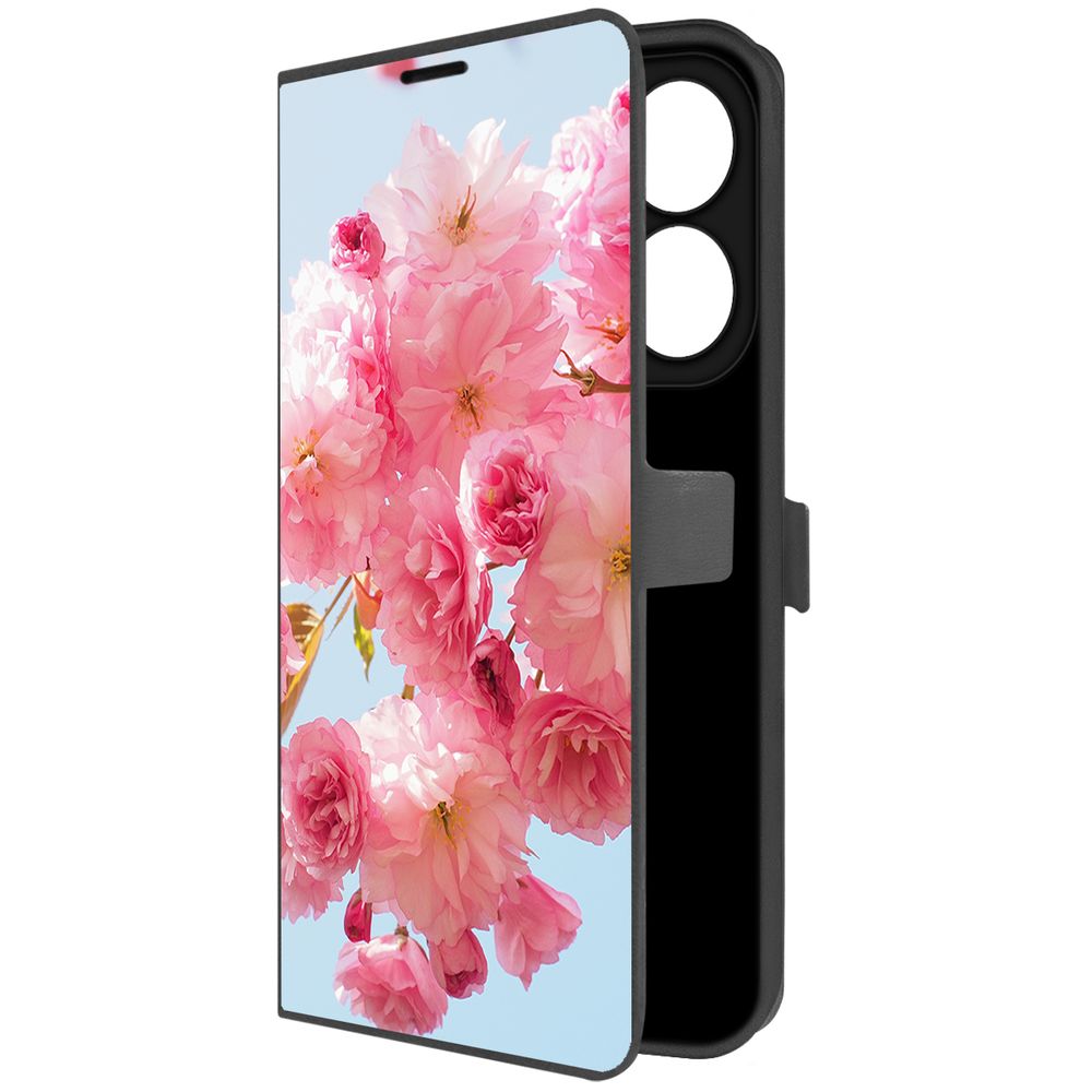 

Чехол-книжка Krutoff Eco Book для INFINIX Hot 40i Сакура (черный)