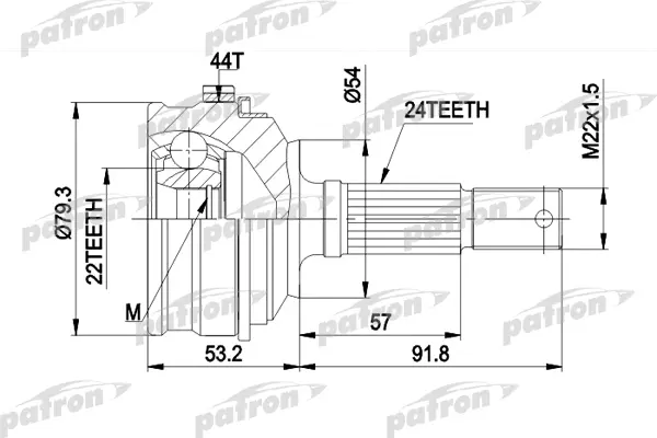 

ШРУС наружн к-кт 24x54x22 DAIHATSU: APPLAUSE I 89-97 PATRON PCV1159