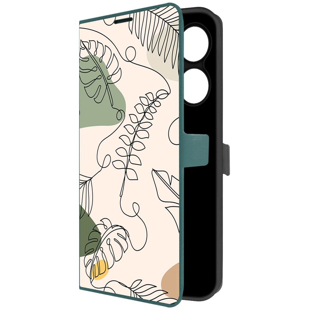 

Чехол-книжка Krutoff Eco Book для INFINIX Hot 40 Линия весны (зелёный опал), Зеленый