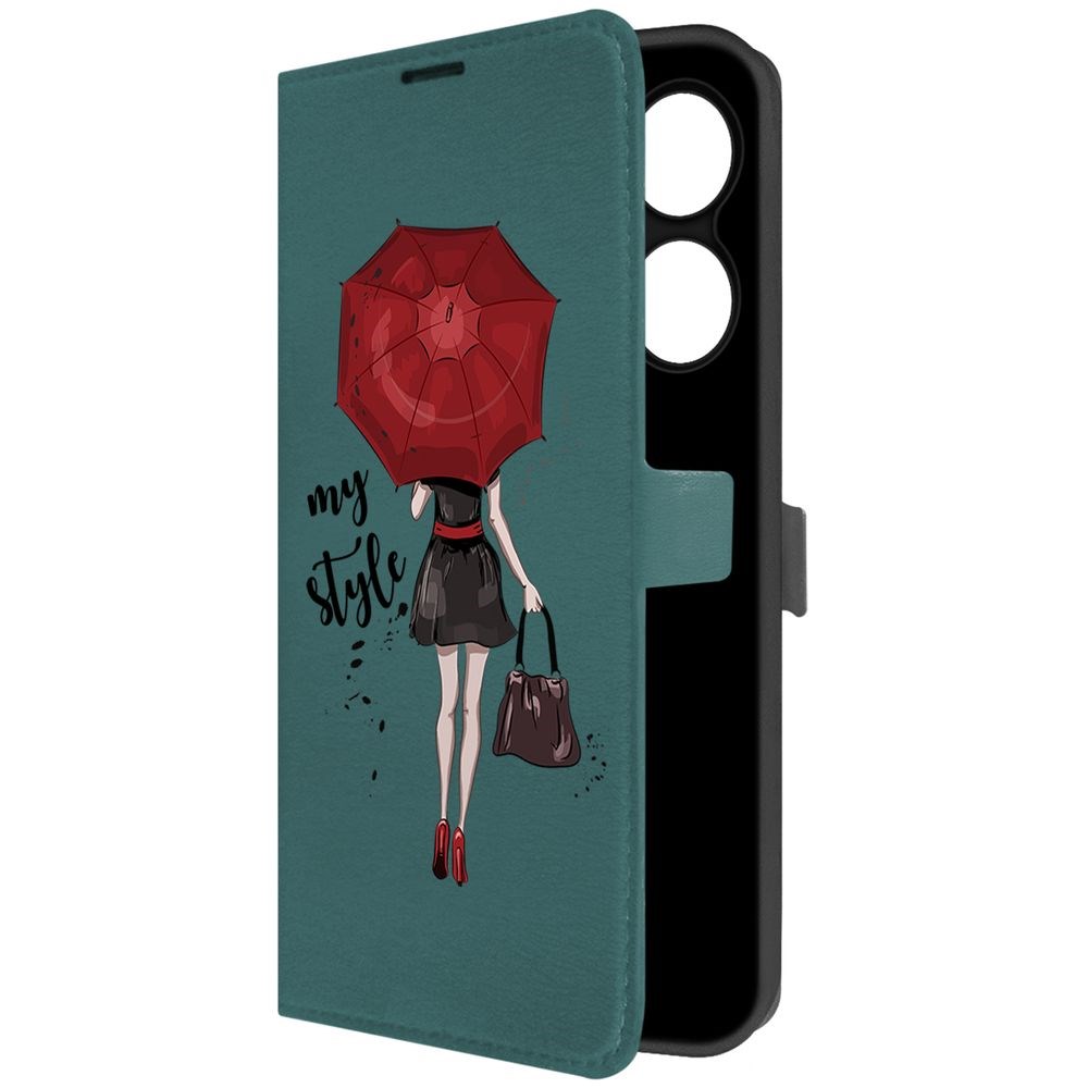 

Чехол-книжка Krutoff Eco Book для INFINIX Hot 40 Мой стиль (зелёный опал), Зеленый