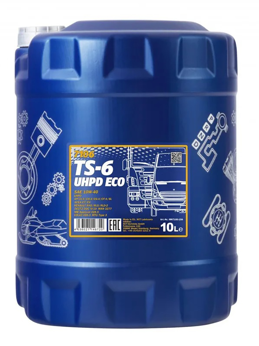 

Моторное масло MANNOL TS-6 UNPD ECO 10w40 10л