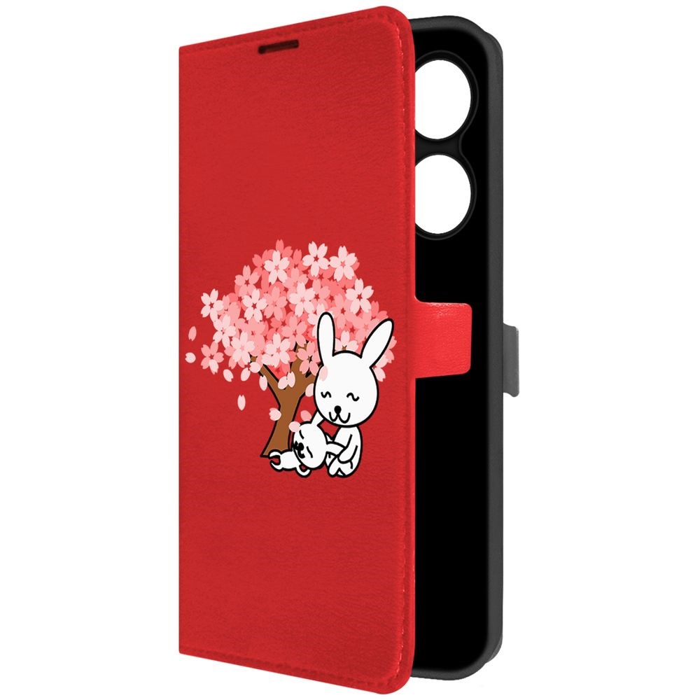 

Чехол-книжка Krutoff Eco Book для INFINIX Hot 40 Кролики (красный)