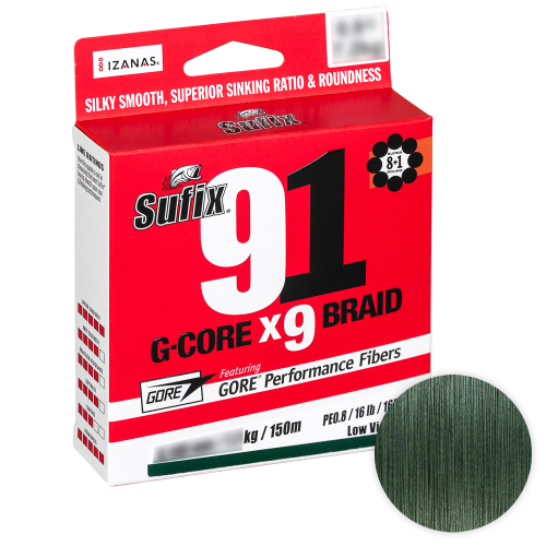 Шнур Sufix 91 G-Core 150м. 0,185 Green