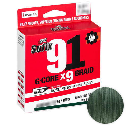 Шнур Sufix 91 G-Core 150м. 0,104 Green