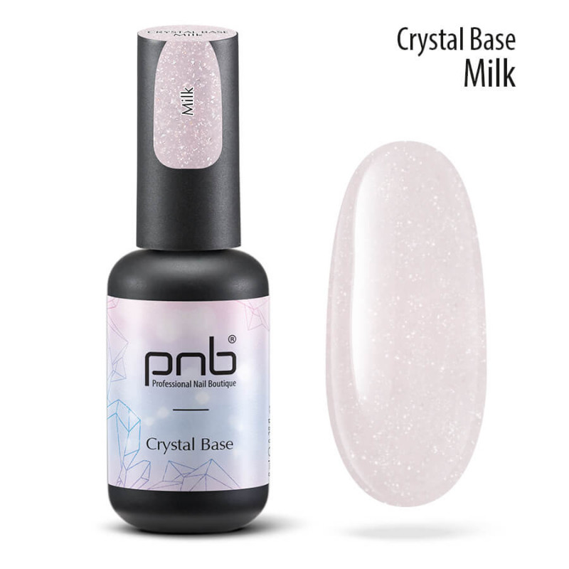 

База для ногтей PNB Crystal Base светоотражающая UV LED молочная 8 мл, Crystal Base 8 ml