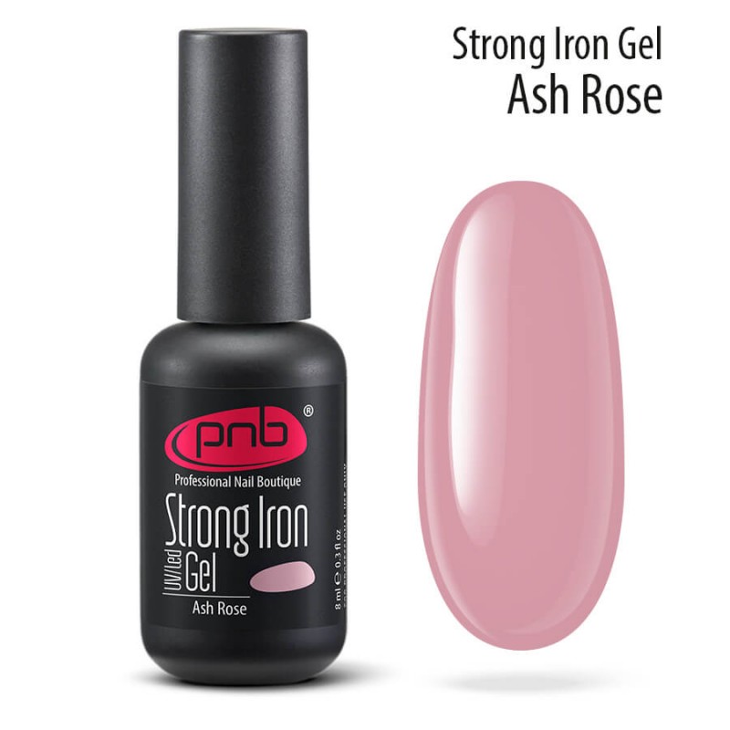 

Гель-база для ногтей PNB Strong Iron Gel конструирующий UV LED пепельная роза 8 мл, Strong Iron Gel 8ml